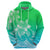 Polynesian Pride Plumeria Flowers Hoodie Polynesian Tribal Gradient Green LT9 - Polynesian Pride