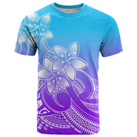 Polynesian Pride Plumeria Flowers T Shirt Polynesian Tribal Gradient Purple LT9 Purple - Polynesian Pride