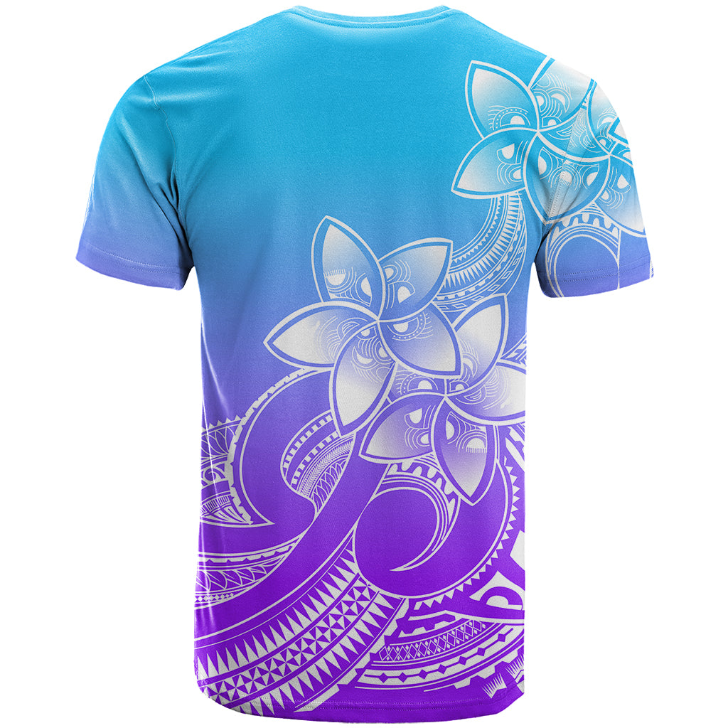 Polynesian Pride Plumeria Flowers T Shirt Polynesian Tribal Gradient Purple LT9 - Polynesian Pride