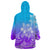 Polynesian Pride Plumeria Flowers Wearable Blanket Hoodie Polynesian Tribal Gradient Purple LT9 - Polynesian Pride