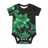 Polynesian Pride Plumeria Flowers Baby Onesie Polynesian Tribal Green Vibe
