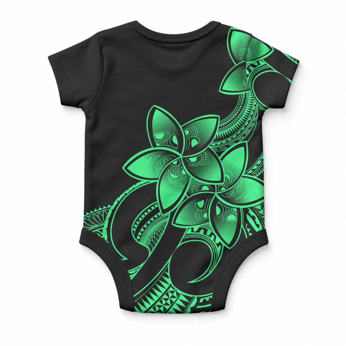 Polynesian Pride Plumeria Flowers Baby Onesie Polynesian Tribal Green Vibe