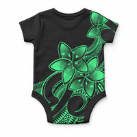 Polynesian Pride Plumeria Flowers Baby Onesie Polynesian Tribal Green Vibe