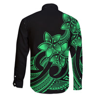 Polynesian Matching Outfit For Family Plumeria Flowers Long Dress Hawaiian Shirt Polynesian Tribal Green Vibe LT9