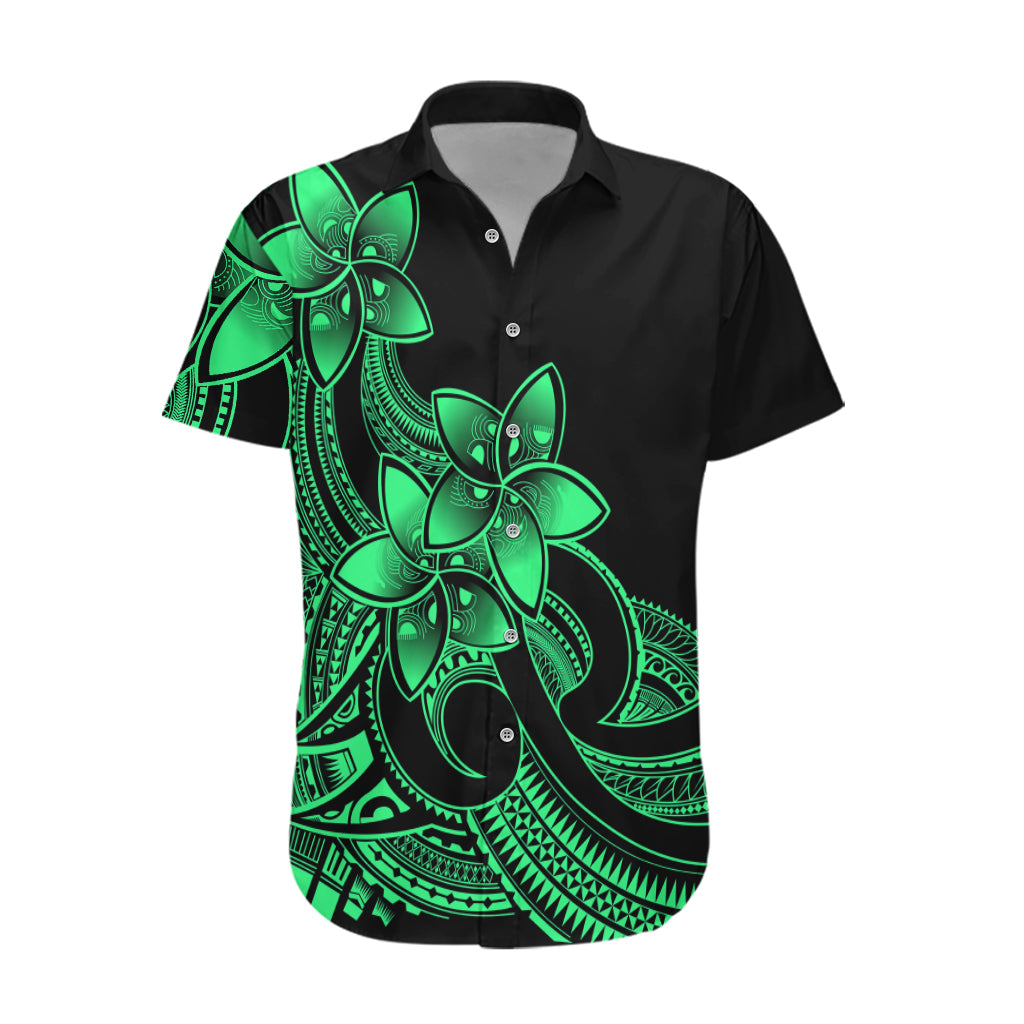 Polynesian Pride Plumeria Flowers Hawaiian Shirt Polynesian Tribal Green Vibe LT9 Green - Polynesian Pride