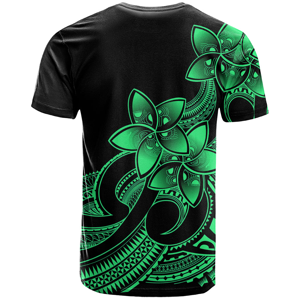 Polynesian Pride Plumeria Flowers T Shirt Polynesian Tribal Green Vibe LT9 - Polynesian Pride