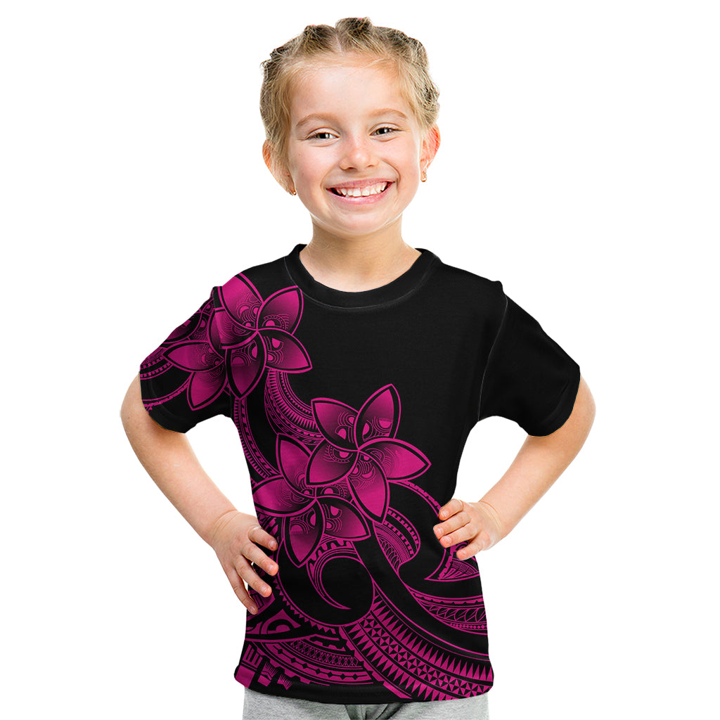 Polynesian Pride Plumeria Flowers Kid T Shirt Polynesian Tribal Pink Vibe LT9 Pink - Polynesian Pride