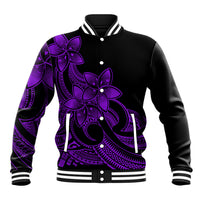 Polynesian Pride Plumeria Flowers Baseball Jacket Polynesian Tribal Purple Vibe LT9 Unisex Purple - Polynesian Pride