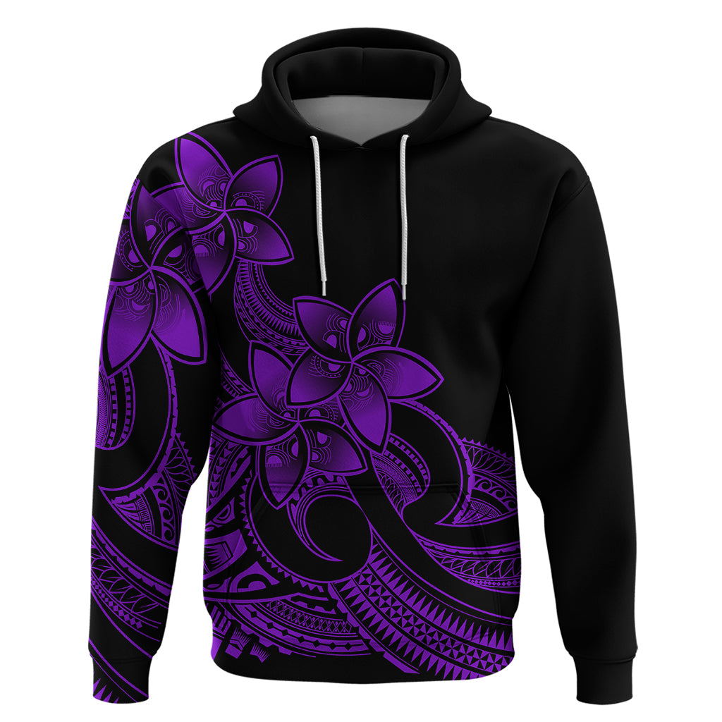 Polynesian Pride Plumeria Flowers Hoodie Polynesian Tribal Purple Vibe LT9 Purple - Polynesian Pride