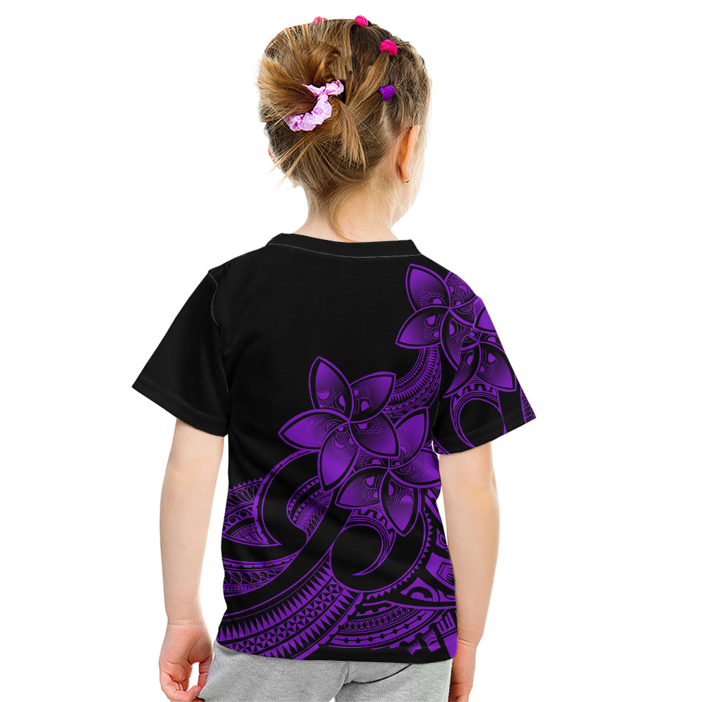 Polynesian Pride Plumeria Flowers Kid T Shirt Polynesian Tribal Purple Vibe LT9 - Polynesian Pride