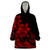 Polynesian Pride Plumeria Flowers Wearable Blanket Hoodie Polynesian Tribal Red Vibe LT9 One Size Red - Polynesian Pride