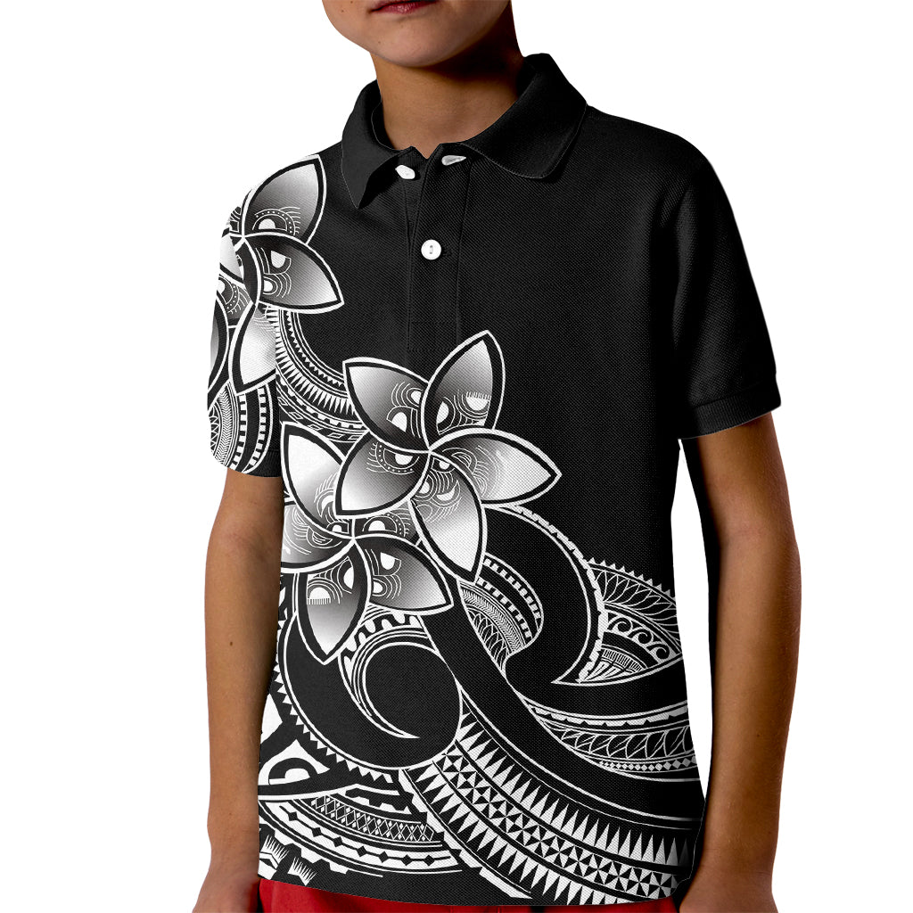 Polynesian Pride Plumeria Flowers Kid Polo Shirt Polynesian Tribal White Vibe LT9 Kid White - Polynesian Pride