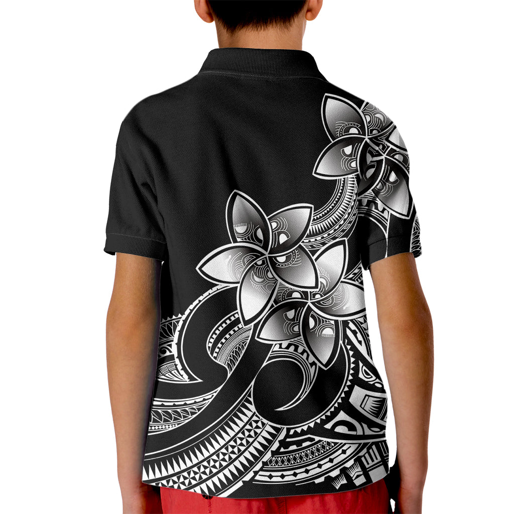 Polynesian Pride Plumeria Flowers Kid Polo Shirt Polynesian Tribal White Vibe LT9 - Polynesian Pride
