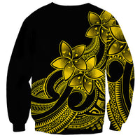 Polynesian Pride Plumeria Flowers Sweatshirt Polynesian Tribal Yellow Vibe LT9 - Polynesian Pride