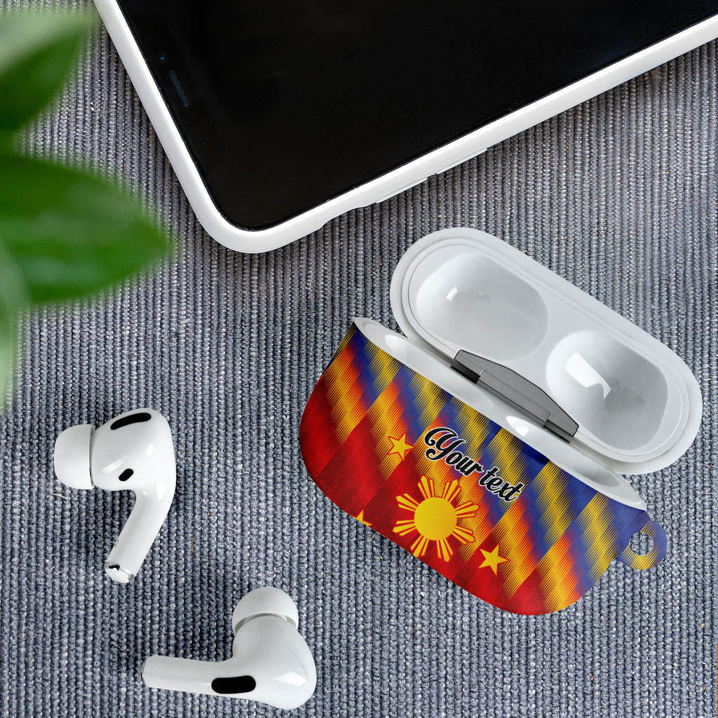 Personalized Philippines Eight Rays Sun AirPods Case Traditional Filipino Igorot Pattern Motif
