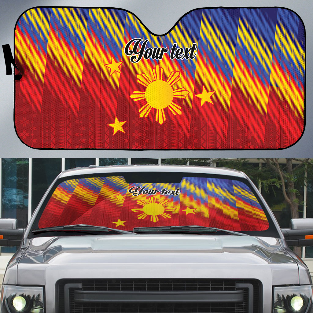 Personalized Philippines Eight Rays Sun Auto Sun Shade Traditional Filipino Igorot Pattern Motif