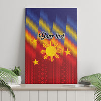 Personalized Philippines Eight Rays Sun Canvas Wall Art Traditional Filipino Igorot Pattern Motif