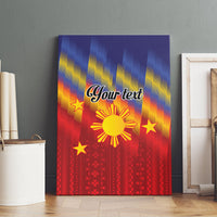 Personalized Philippines Eight Rays Sun Canvas Wall Art Traditional Filipino Igorot Pattern Motif