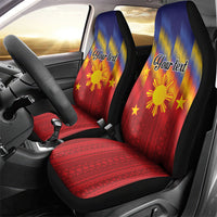 Personalized Philippines Eight Rays Sun Car Seat Cover Traditional Filipino Igorot Pattern Motif