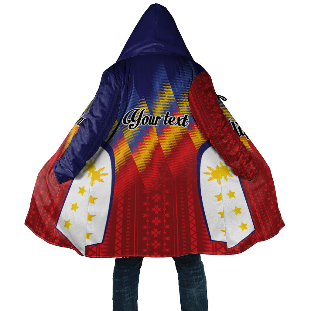 Personalized Philippines Eight Rays Sun Cloak Traditional Filipino Igorot Pattern Motif LT9 Unisex Red - Polynesian Pride