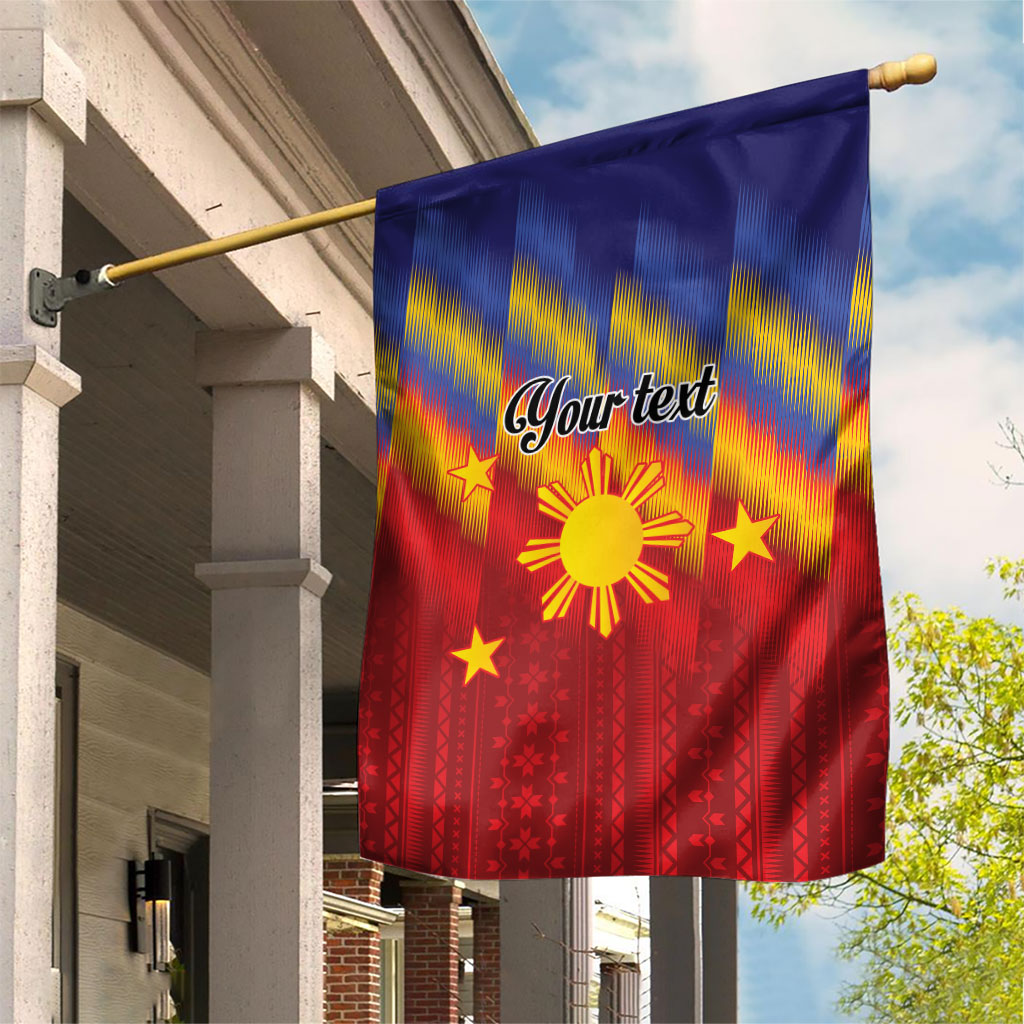 Personalized Philippines Eight Rays Sun Garden Flag Traditional Filipino Igorot Pattern Motif LT9 House Flag Red - Polynesian Pride