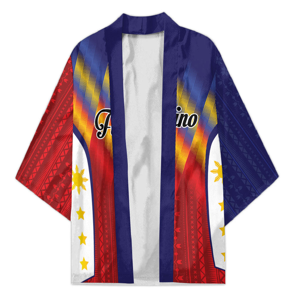 Personalized Philippines Eight Rays Sun Kimono Traditional Filipino Igorot Pattern Motif LT9 Unisex Red - Polynesian Pride