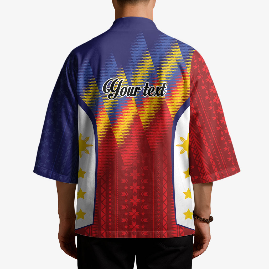 Personalized Philippines Eight Rays Sun Kimono Traditional Filipino Igorot Pattern Motif