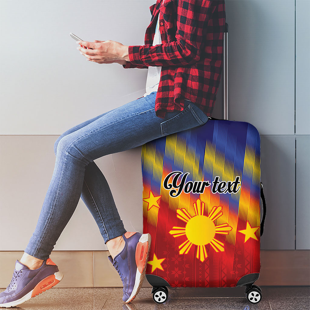 Personalized Philippines Eight Rays Sun Luggage Cover Traditional Filipino Igorot Pattern Motif