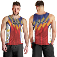 Personalized Philippines Eight Rays Sun Men Tank Top Traditional Filipino Igorot Pattern Motif