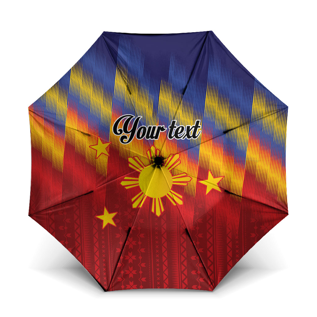 Personalized Philippines Eight Rays Sun Umbrella Traditional Filipino Igorot Pattern Motif