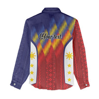 Personalized Philippines Eight Rays Sun Women Casual Shirt Traditional Filipino Igorot Pattern Motif