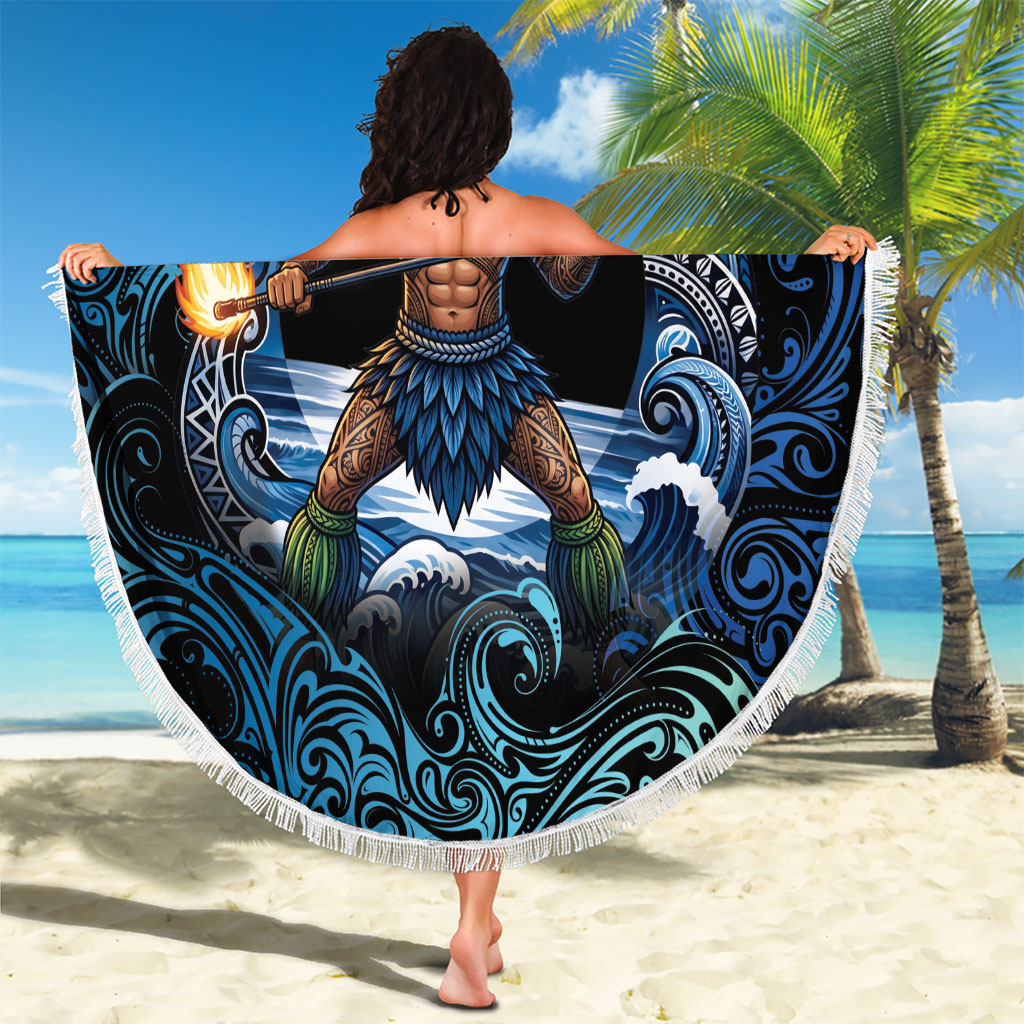 Samoa Siva Afi Beach Blanket Fireknife Fire Dance Pacific Tribal Motif