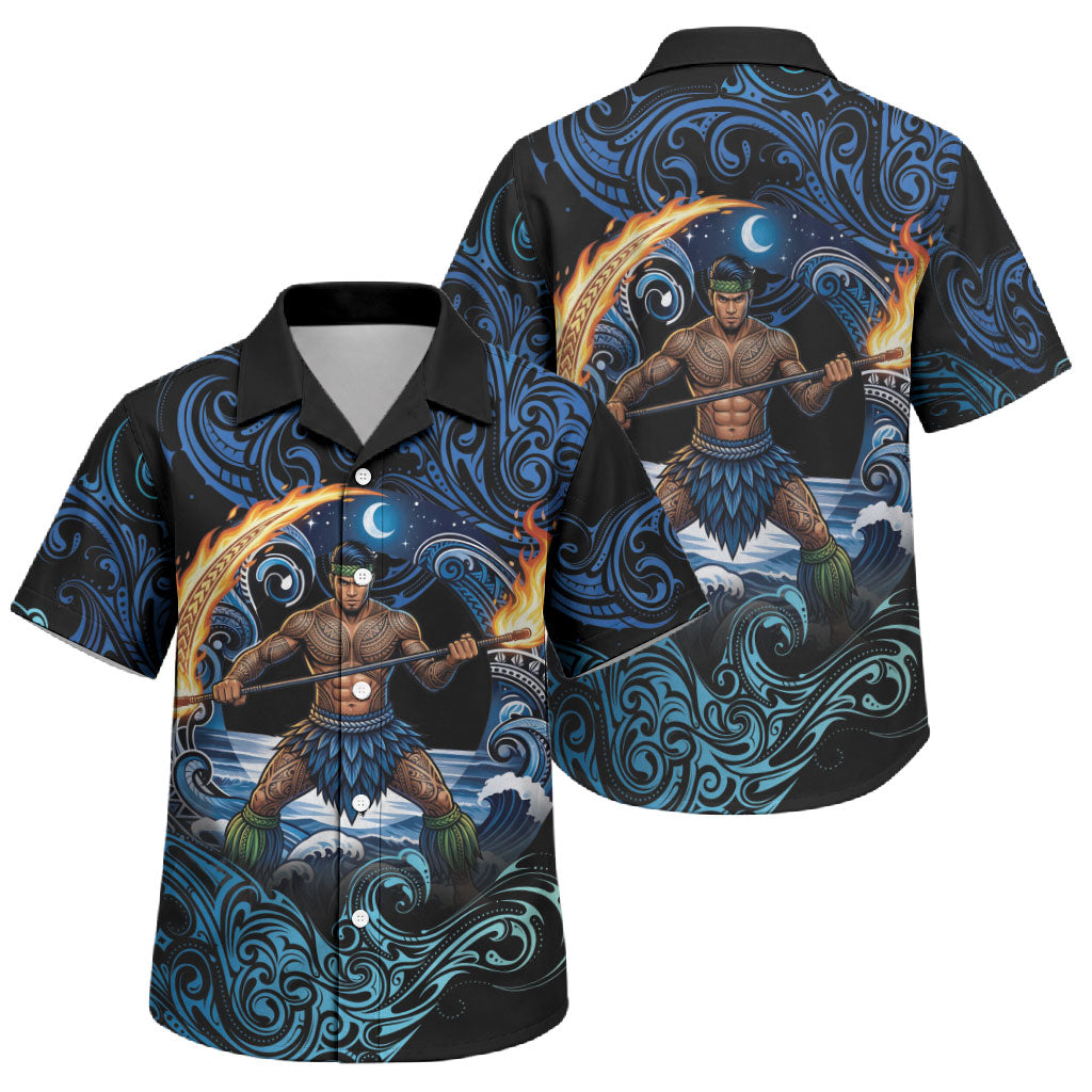 Samoa Siva Afi Family Matching Mermaid Dress and Hawaiian Shirt Fireknife Fire Dance Pacific Tribal Motif