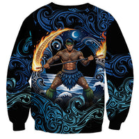 Samoa Siva Afi Sweatshirt Fireknife Fire Dance Pacific Tribal Motif