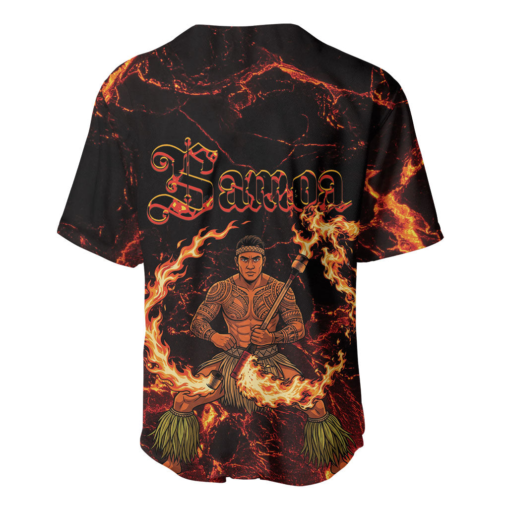 Samoa Siva Afi Dance Fireknife Baseball Jersey Polynesian Heritage Fire Dance