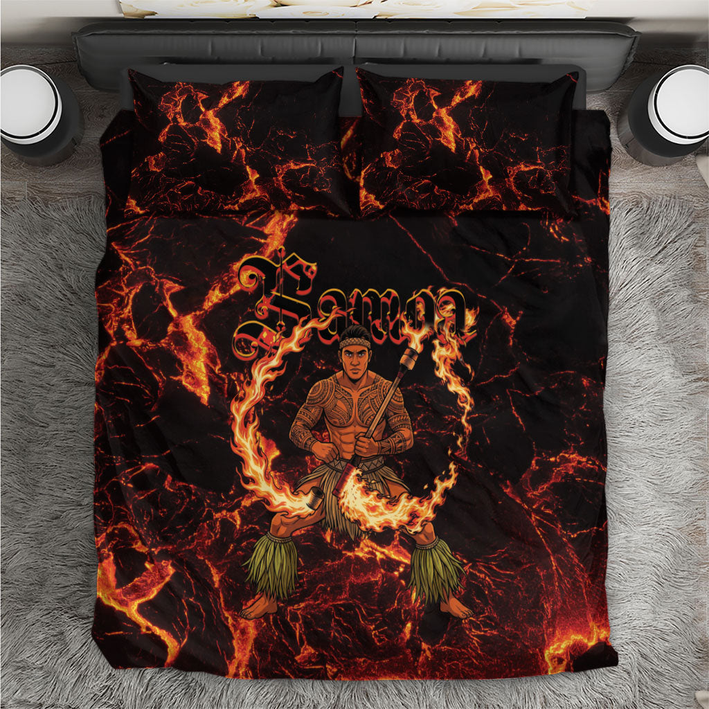 Samoa Siva Afi Dance Fireknife Bedding Set Polynesian Heritage Fire Dance