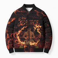 Samoa Siva Afi Dance Fireknife Bomber Puffer Jacket Polynesian Heritage Fire Dance