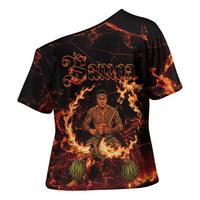 Samoa Siva Afi Dance Fireknife Cross Shoulder Shirt Polynesian Heritage Fire Dance
