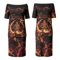 Samoa Siva Afi Dance Fireknife Family Matching Puletasi and Hawaiian Shirt Polynesian Heritage Fire Dance