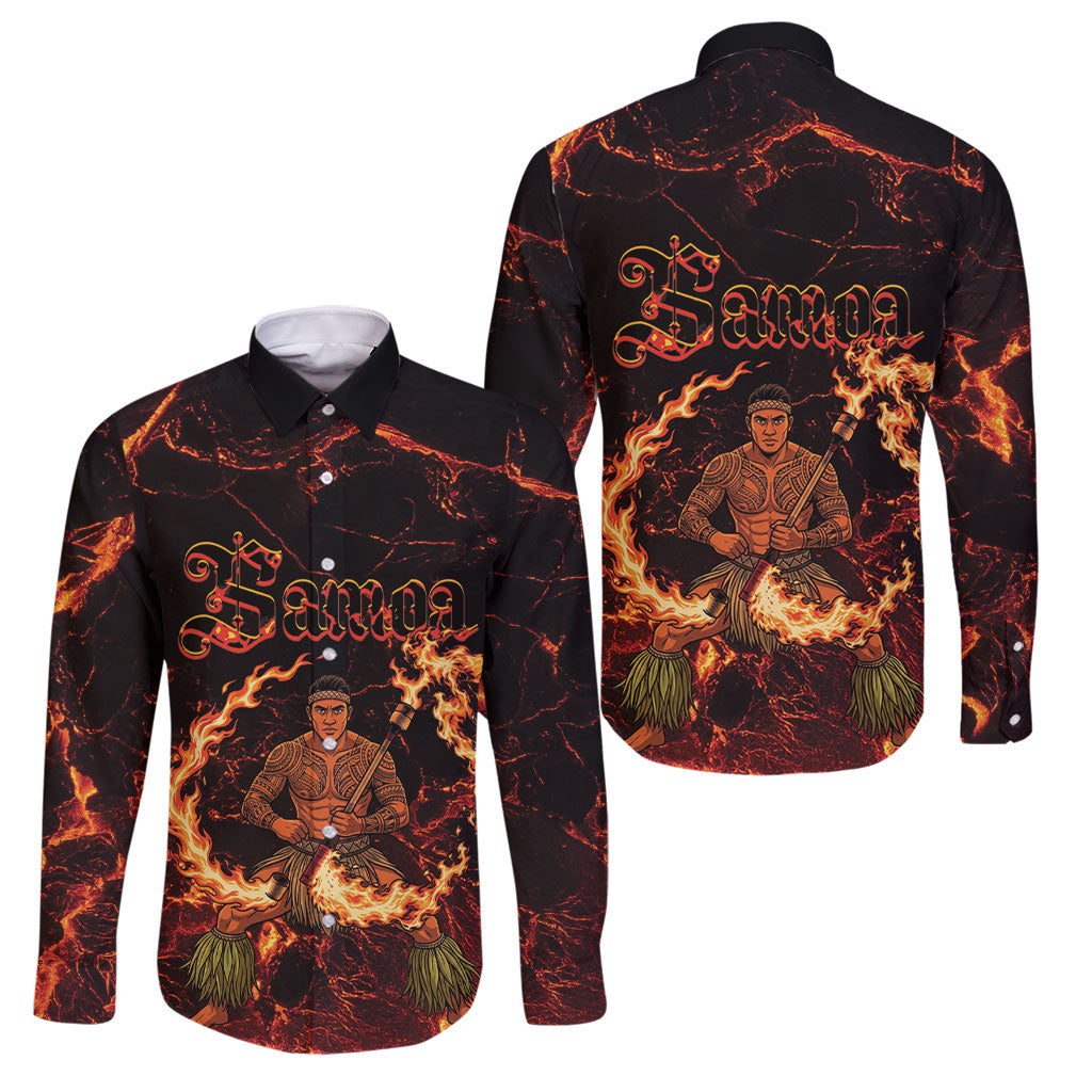 Samoa Siva Afi Dance Fireknife Family Matching Puletasi and Hawaiian Shirt Polynesian Heritage Fire Dance