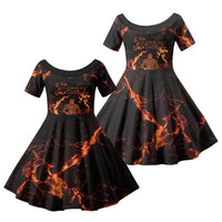 Samoa Siva Afi Dance Fireknife Family Matching Short Sleeve Bodycon Dress and Hawaiian Shirt Polynesian Heritage Fire Dance