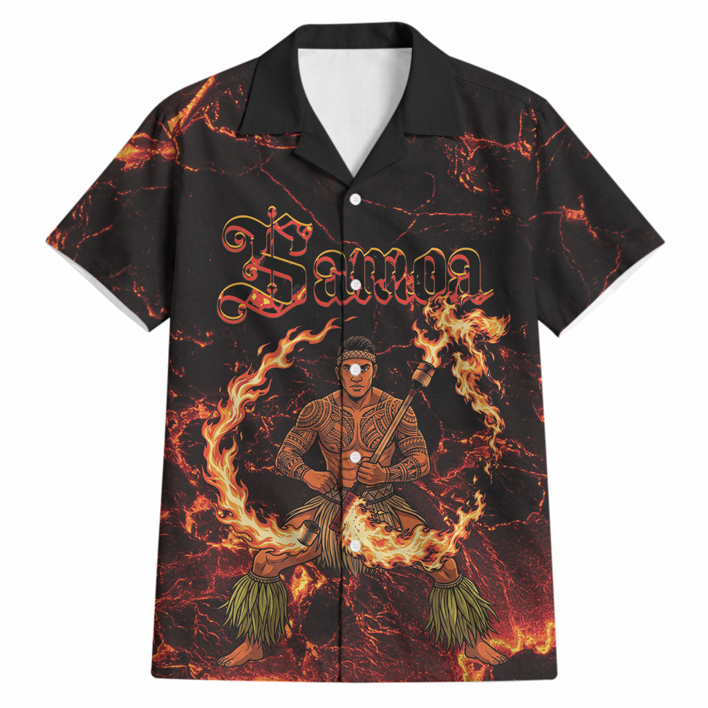 Samoa Siva Afi Dance Fireknife Hawaiian Shirt Polynesian Heritage Fire Dance