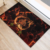 Samoa Siva Afi Dance Fireknife Rubber Doormat Polynesian Heritage Fire Dance