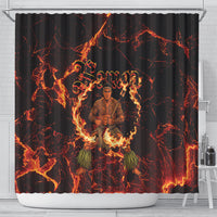 Samoa Siva Afi Dance Fireknife Shower Curtain Polynesian Heritage Fire Dance