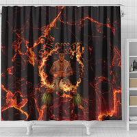 Samoa Siva Afi Dance Fireknife Shower Curtain Polynesian Heritage Fire Dance