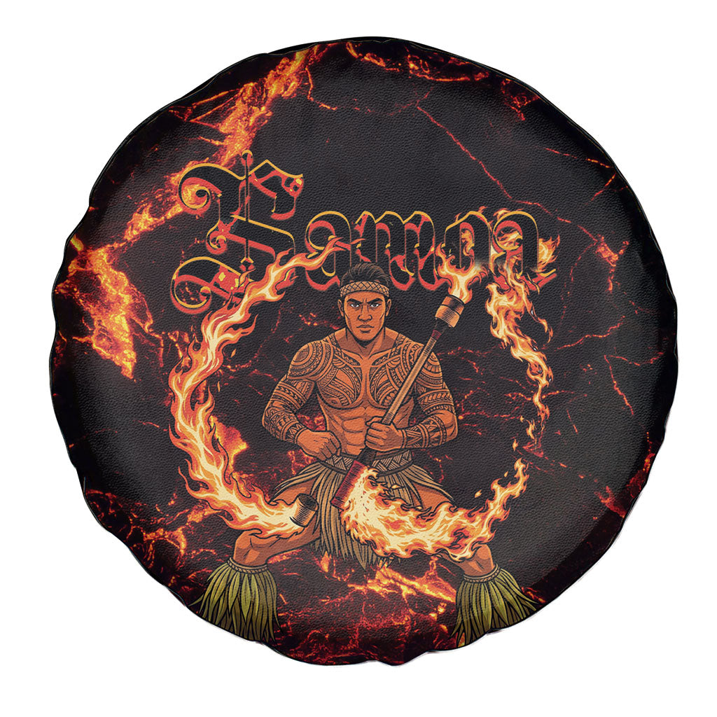 Samoa Siva Afi Dance Fireknife Spare Tire Cover Polynesian Heritage Fire Dance