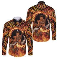 Samoa Siva Afi Dance Fireknife Family Matching Summer Maxi Dress and Hawaiian Shirt Samoan Tribal Motif Dancing in the Fire