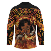 Samoa Siva Afi Dance Fireknife Hockey Jersey Samoan Tribal Motif Dancing in the Fire