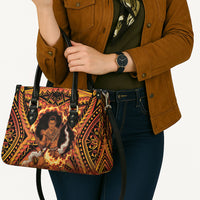 Samoa Siva Afi Dance Fireknife Leather Bag Samoan Tribal Motif Dancing in the Fire