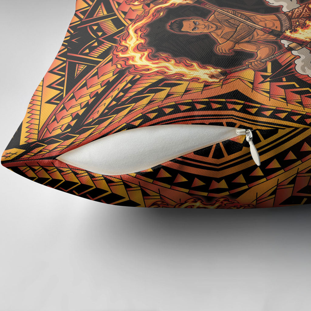 Samoa Siva Afi Dance Fireknife Pillow Cover Samoan Tribal Motif Dancing in the Fire